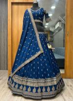 Silk Morpeach Wedding Wear Embroidery Work Lehenga Choli